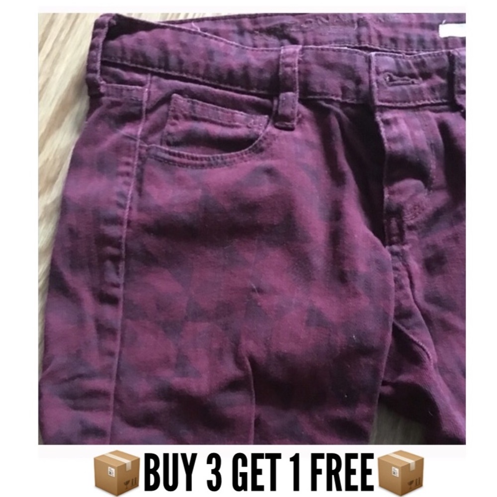 Maroon patterned skinny jeans